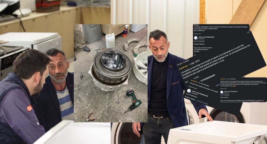 Technicien réparant un lave-linge à Saint-Genis-Pouilly - Varli Électroménager